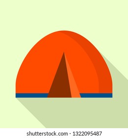 Mountain tent icon. Flat illustration of mountain tent vector icon for web design