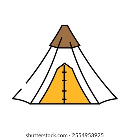 mountain tent vacation line icon vector. mountain tent vacation sign. isolated symbol illustration