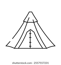 mountain tent vacation line icon vector. mountain tent vacation sign. isolated contour symbol black illustration