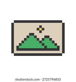 Fondo de terreno de montaña pixel art