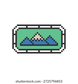 Fondo de terreno de montaña pixel art