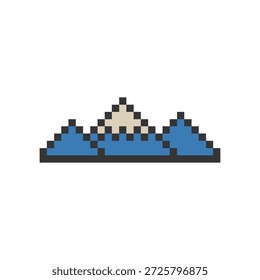 Fondo de terreno de montaña pixel art