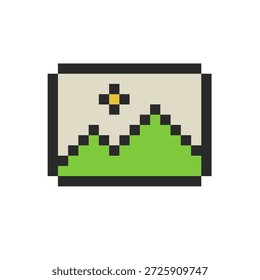 Fondo de terreno de montaña pixel art
