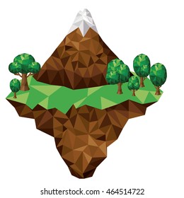 mountain and terrain low poly isolated icon design, vector illustration  graphic 