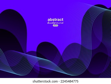 mountain terrain with ribbon flowline ocean wave background for advertisement banner,brochure,website landingpage, notebook cover vector eps.