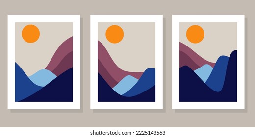 Mountain theme hand drawn boho covers collection