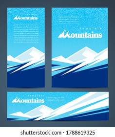 Mountain theme Set flyer cover, banner, roll up banner