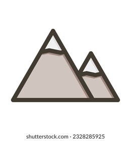 Mountain Thick Line Filled Colors For Personal And Commercial Use.
