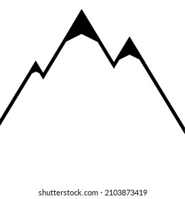 Mountain with three snowy peaks minimalist style