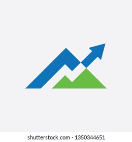 mountain and thunder arrow logo design