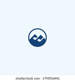 mountain tone logo. music logo