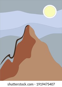 Mountain top during the daytime imaginary abstract vector design EPS10
