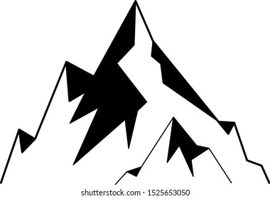 Mountain top flat logo icon simple illustration
