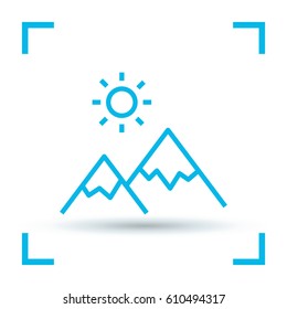 mountain top graph line vector icon