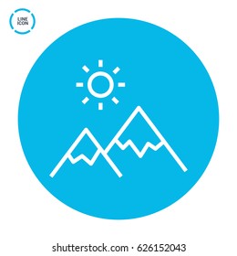 mountain top graph line vector icon