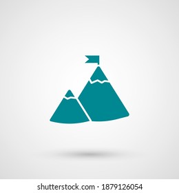icono de la cima de la montaña. Ilustración del vector EPS 10.