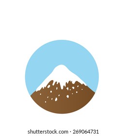 mountain top, vector logo illustration