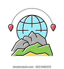 mountain tourism color icon vector. mountain tourism sign. isolated symbol illustration