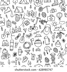 Mountain tourism, seamless pattern for your design