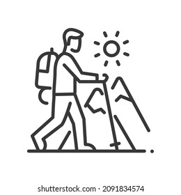 Bergtourismus - Vektorgrafik-Design mit einem einzigen isolierten Symbol