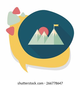 Mountain tourist flat icon with long shadow,eps10