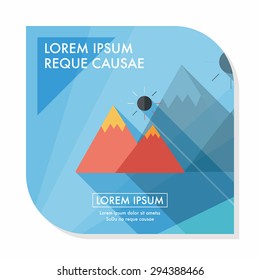 Mountain tourist flat icon with long shadow