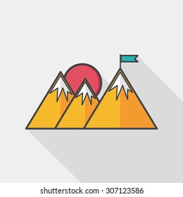 Mountain tourist flat icon with long shadow,eps10