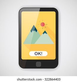Mountain tourist flat icon with long shadow