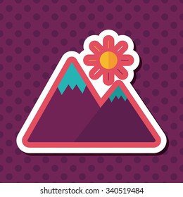 Mountain tourist flat icon with long shadow
