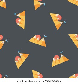 Mountain tourist flat icon,eps10 seamless pattern background