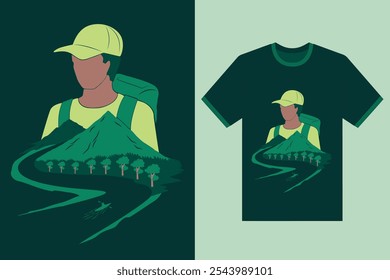 Mountain tours and travels t shirt design. Vector illustration for explore concept.