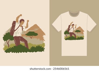 Mountain tours and travels t shirt design. Vector illustration for explore and natural beauty concept.