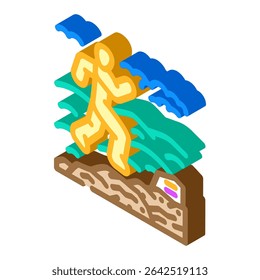 mountain trail running outdoor fitness isometric icon vector. mountain trail running outdoor fitness sign. isolated symbol illustration