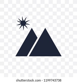 Mountain transparent icon. Mountain symbol design from Travel collection. Simple element vector illustration on transparent background.