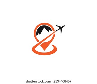 Mountain Travel Agent Logo Icon Design Vector Template Illustration.	