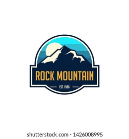 mountain travel emblems. Camping outdoor adventure emblems, badges and logo patches. Mountain tourism, hiking. Forest camp labels in vintage style