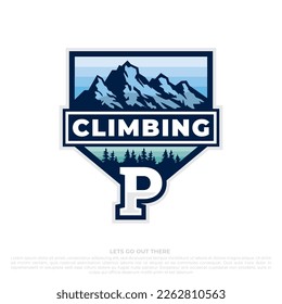 mountain travel emblems. Camping outdoor adventure emblems, badges and logo patches. Mountain tourism, hiking. Forest camp labels in vintage style