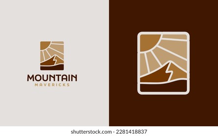 Mountain travel emblems. Camping outdoor adventure emblems, badges and logo patches. Mountain tourism, hiking. Universal creative premium symbol. Vector illustration