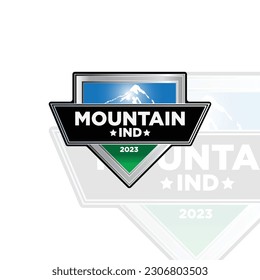 mountain travel emblems. Camping outdoor adventure emblems, badges and logo patches. Mountain tourism, hiking. Forest camp labels in vintage style