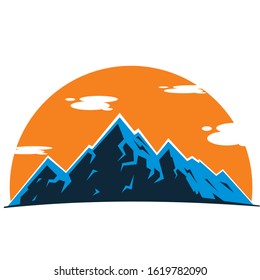 mountain and travel icon logo abstract vector