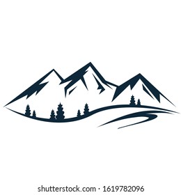 mountain and travel icon logo abstract vector