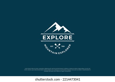 mountain travel logo design, climber logo vector. mountain adventure logo template.