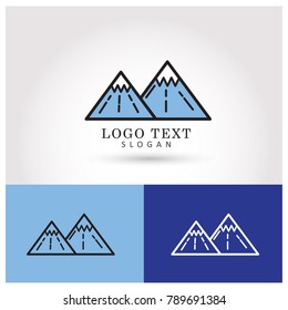 Mountain & Travel Logo. Symbol & Icon Vector Template.