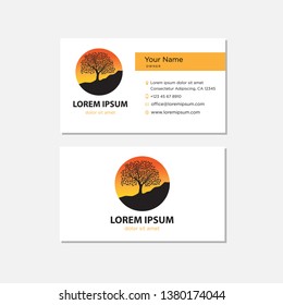mountain tree, business card template