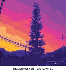 mountain tree illustration with abstract design Street art handwriting tshirt design sticker, flyer, poster, streetwear to be used for any needs. check more at ridwnal