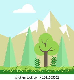 Mountain Tree Landscape Vector Design Stock Vector (Royalty Free ...