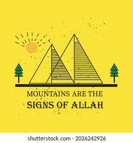 Mountain with tree and sun