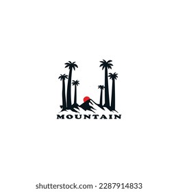 mountain tree t-shirt design high- resulation vector template