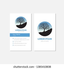 mountain tree, vector business card template