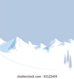 mountain with tree vector format
